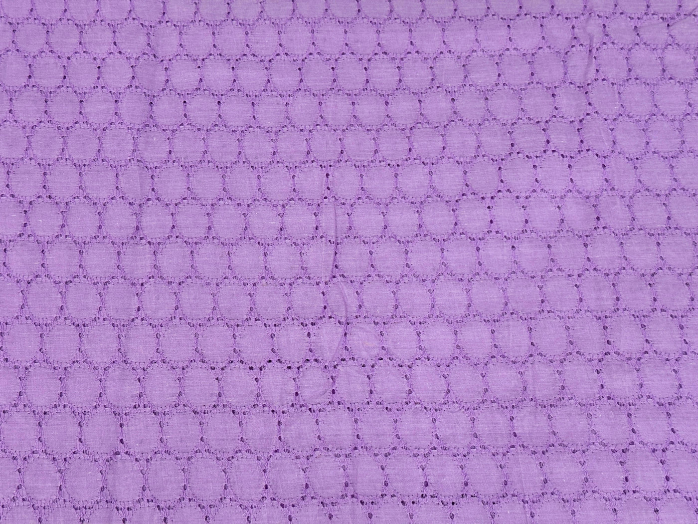 Lavender Embroidered Hakoba Cotton Fabric