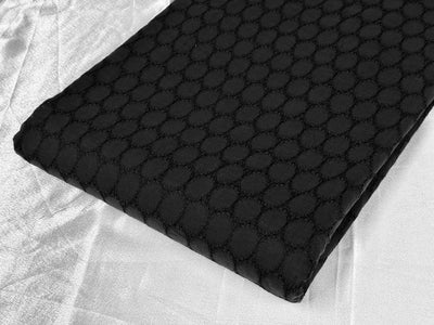 Black Embroidered Hakoba Cotton Fabric