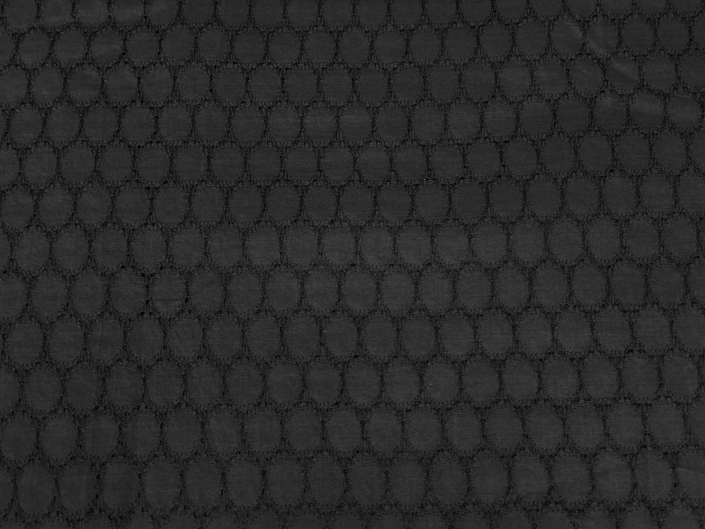 Black Embroidered Hakoba Cotton Fabric