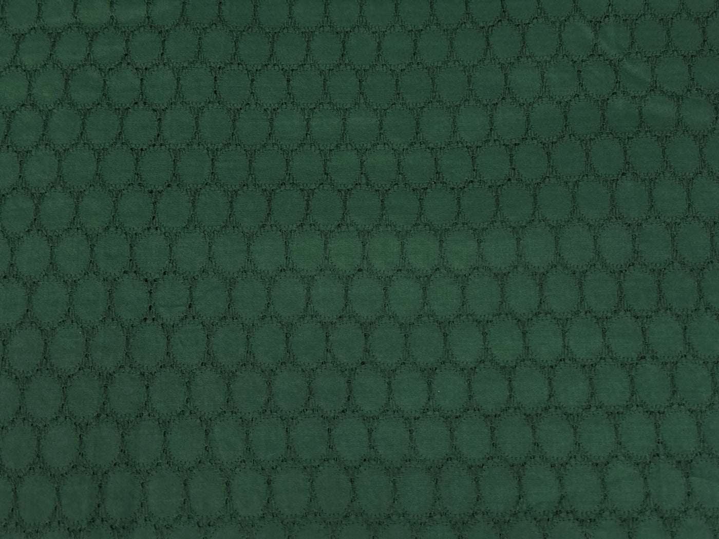 Bottle Green Embroidered Hakoba Cotton Fabric