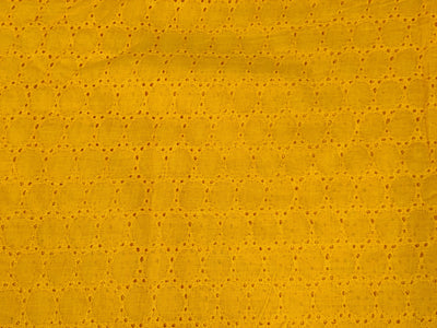 Orange Yellow Embroidered Hakoba Cotton Fabric