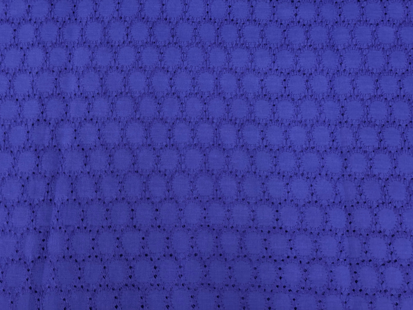 Royal Blue Embroidered Hakoba Cotton Fabric