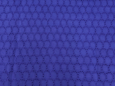 Royal Blue Embroidered Hakoba Cotton Fabric