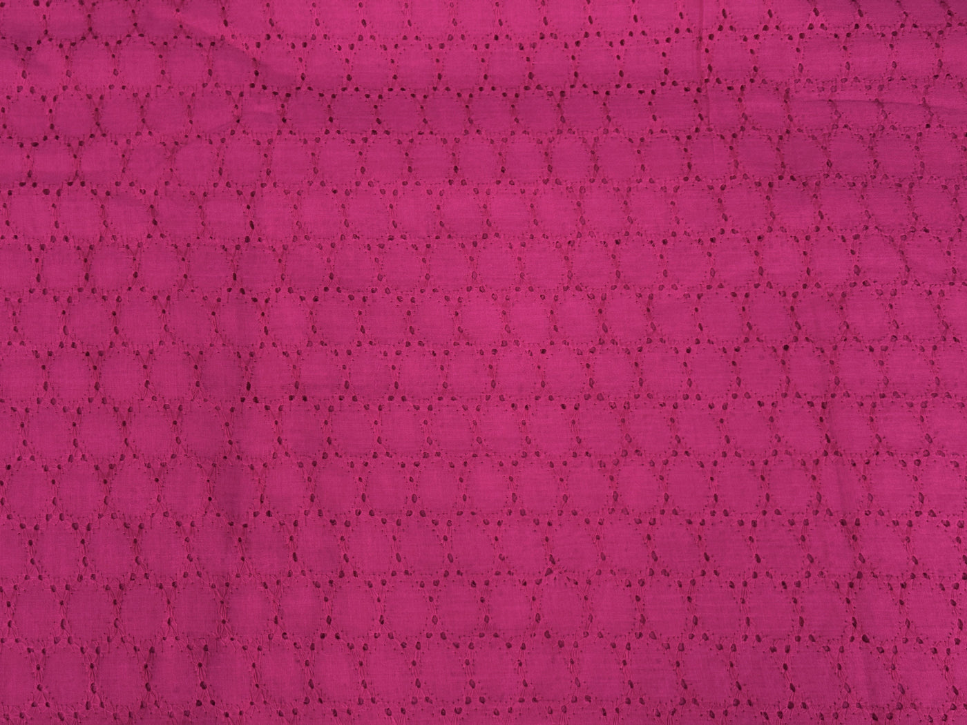 Rani Pink Embroidered Hakoba Cotton Fabric