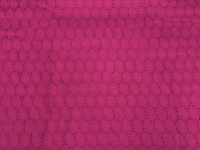 Rani Pink Embroidered Hakoba Cotton Fabric