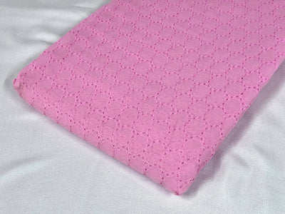 Baby Pink Embroidered Hakoba Cotton Fabric