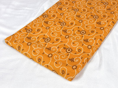 Orange Yellow Bandhani Printed Cotton Fabric