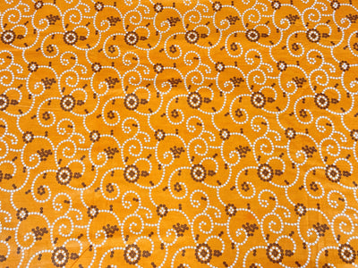 Orange Yellow Bandhani Printed Cotton Fabric