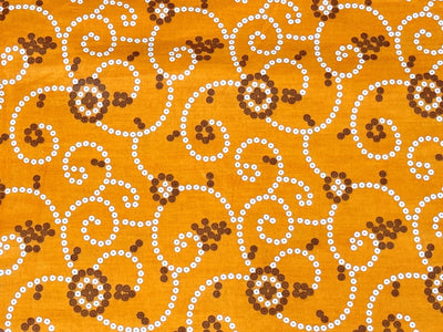Orange Yellow Bandhani Printed Cotton Fabric