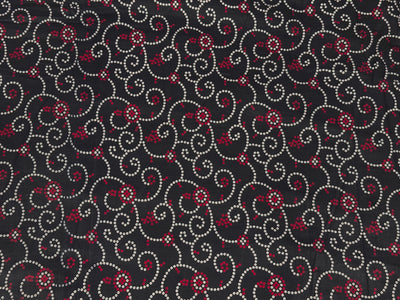 Black Bandhani Printed Cotton Fabric