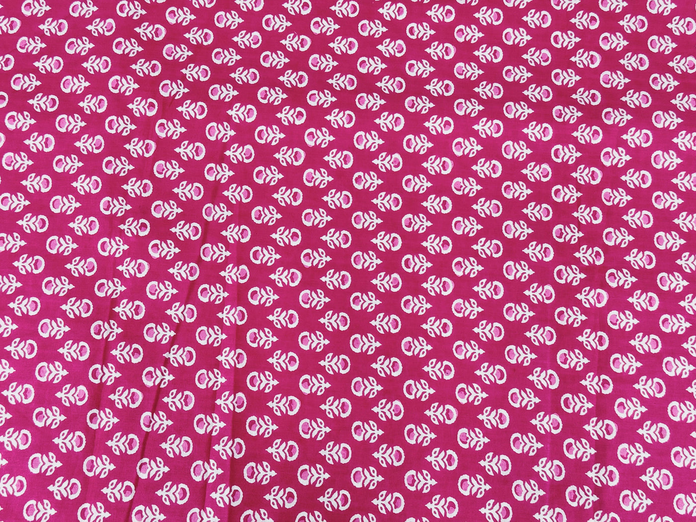 Pink Floral Printed Cotton Fabric