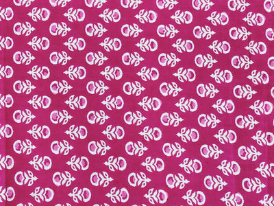 Pink Floral Printed Cotton Fabric