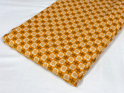 Orange Yellow Traditional Printed Cotton Fabric