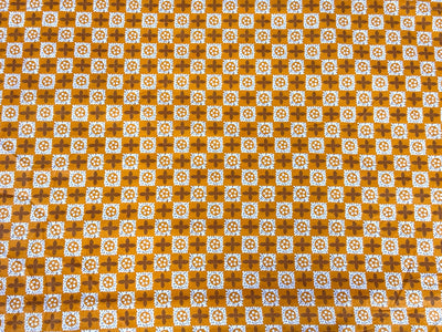 Orange Yellow Traditional Printed Cotton Fabric