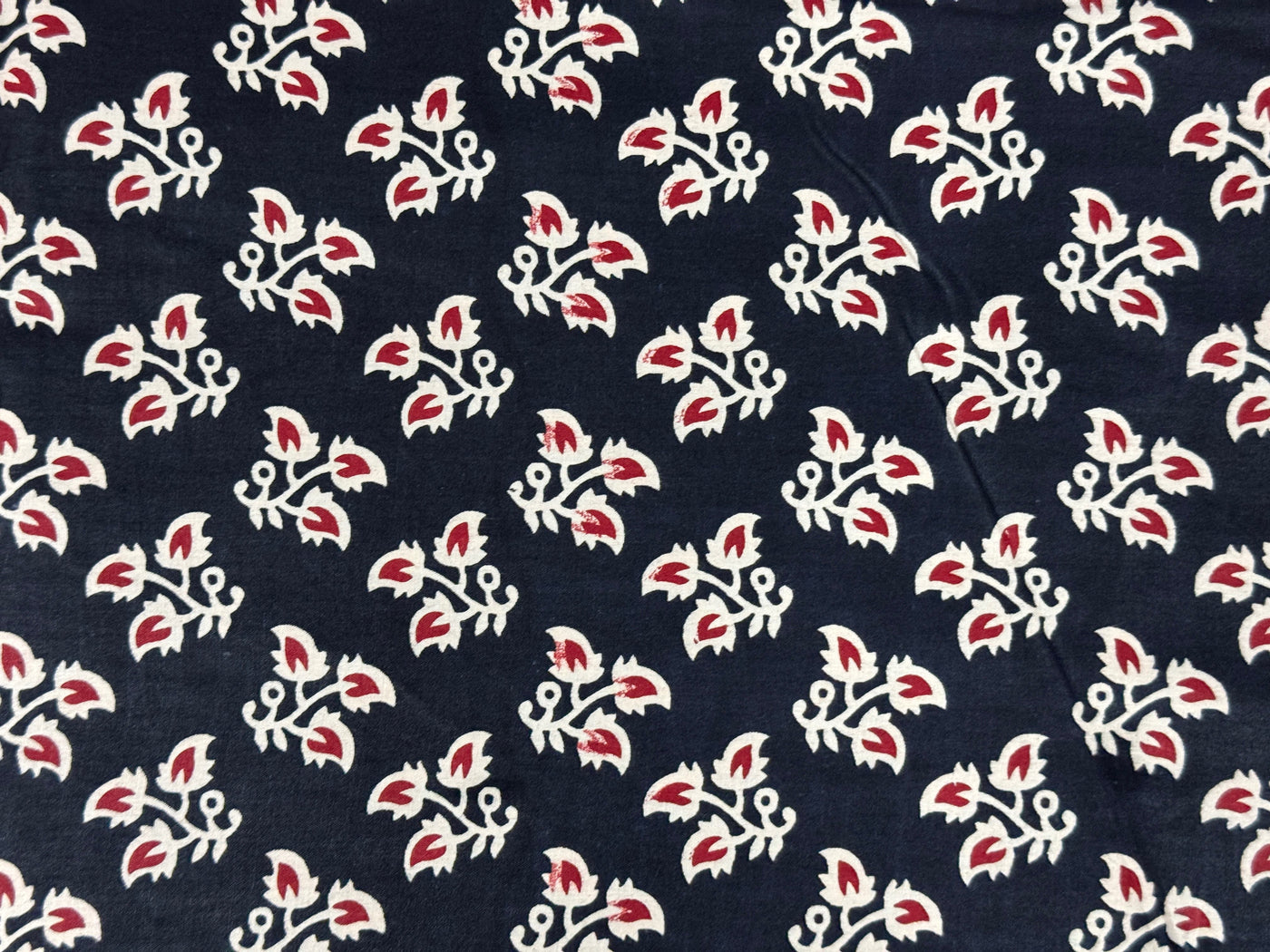 Black Floral Printed Cotton Fabric