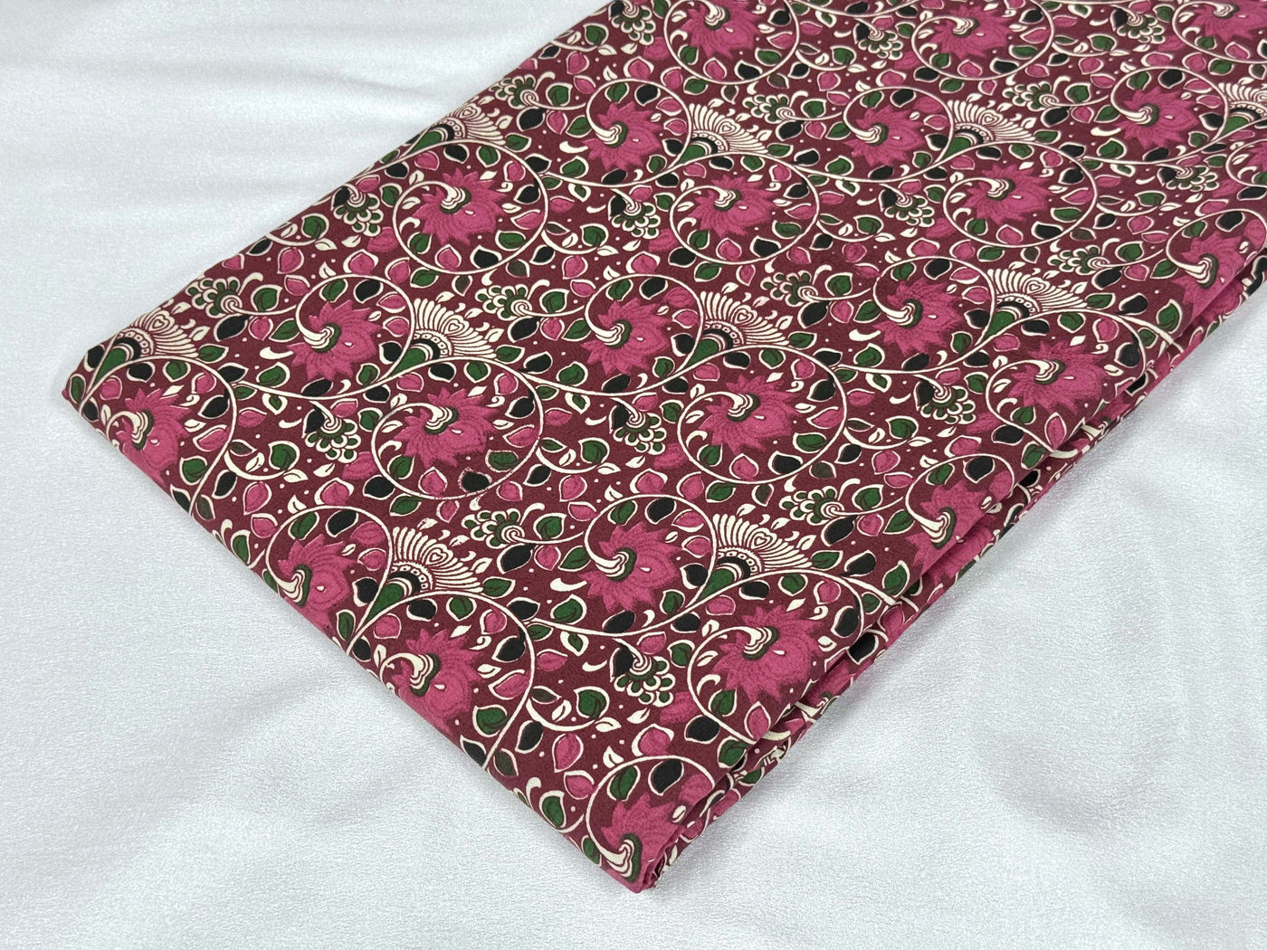 Multicolor Floral Printed Pink Cotton Fabric