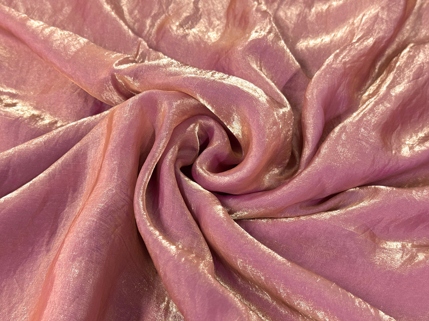 Golden Pink Dual Tone Plain Soft Fendi Silk Fabric