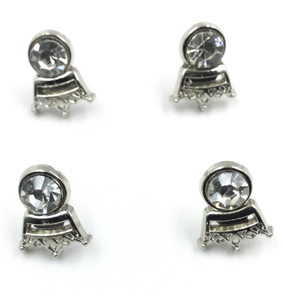 Silver Collarpin Buttons