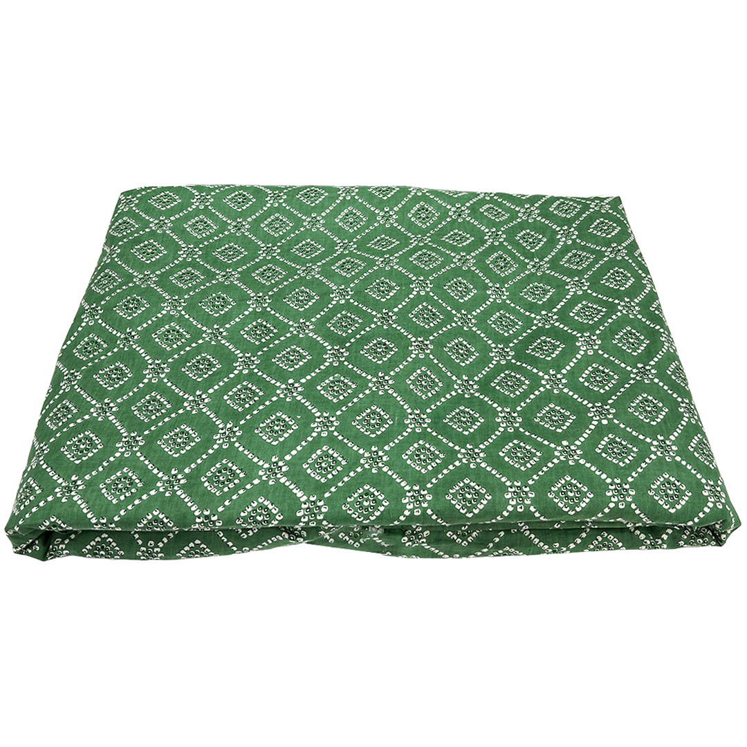 Green Traditional Printed Cotton Fabric