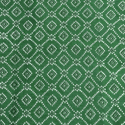 Green Traditional Printed Cotton Fabric