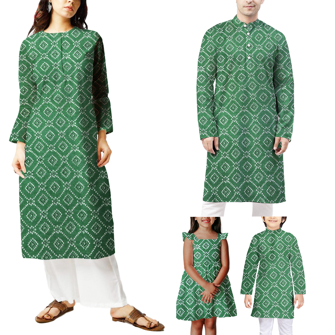 Green Traditional Printed Cotton Fabric