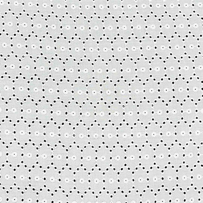 White Geometric Embroidered Cotton Heavy Hakoba Fabric