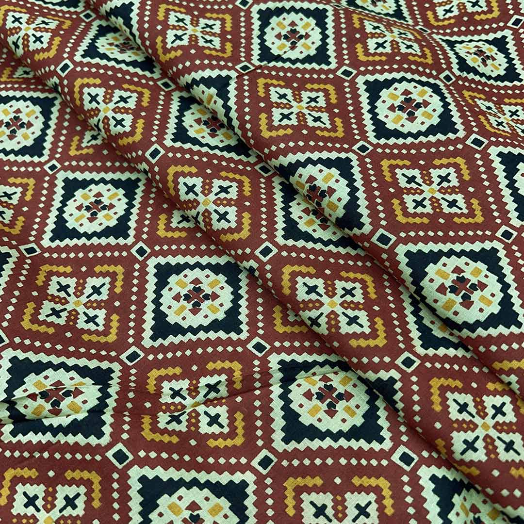 Multicolor Traditional Printed Cotton Fabric