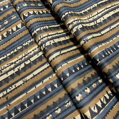 Multicolor Stripes Printed Cotton Fabric
