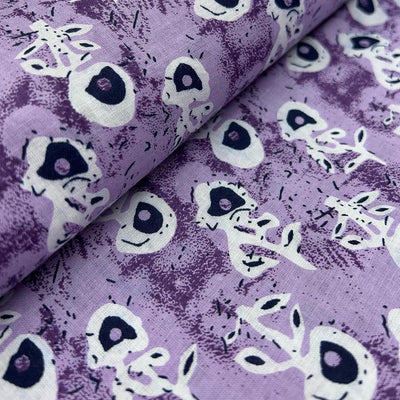 Purple Floral Printed Cotton Fabric