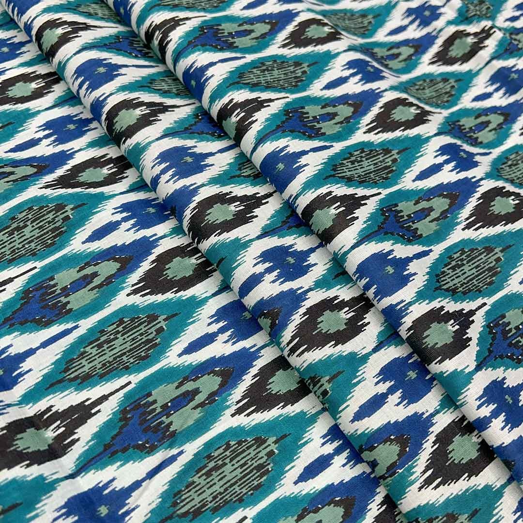 Multicolor Abstract Printed Cotton Fabric