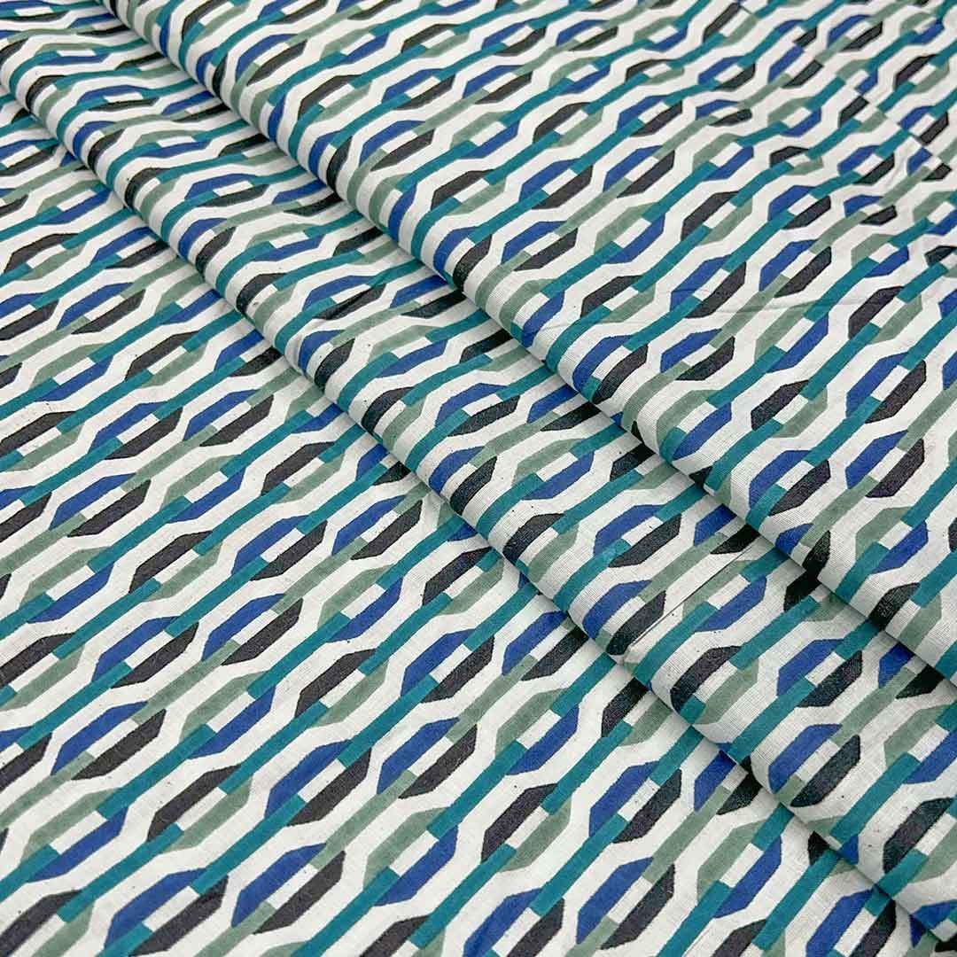 Multicolor Abstract Printed Cotton Fabric