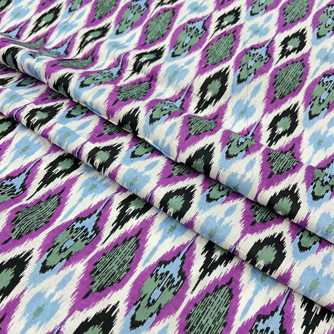 Multicolor Abstract Printed Cotton Fabric