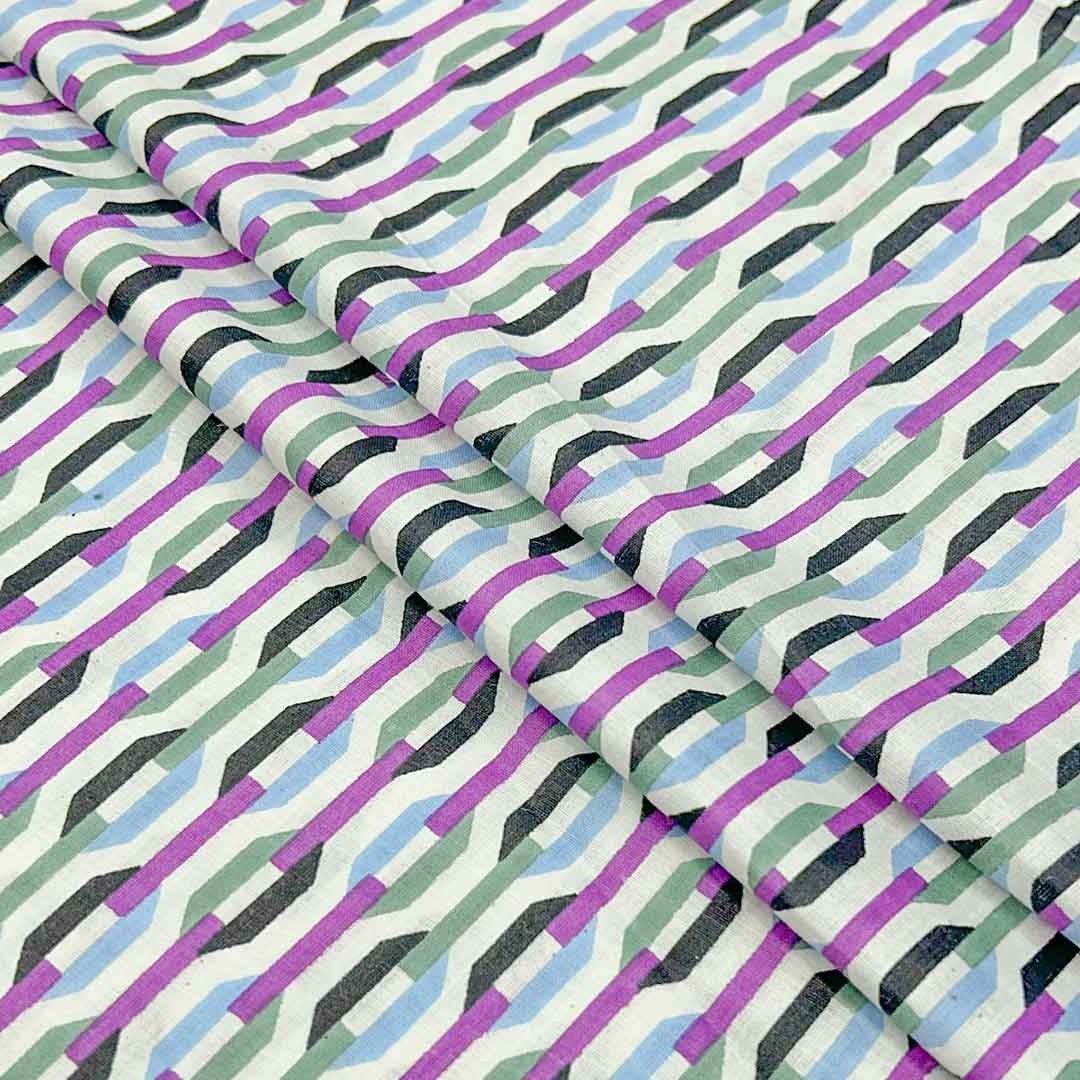 Multicolor Abstract Printed Cotton Fabric