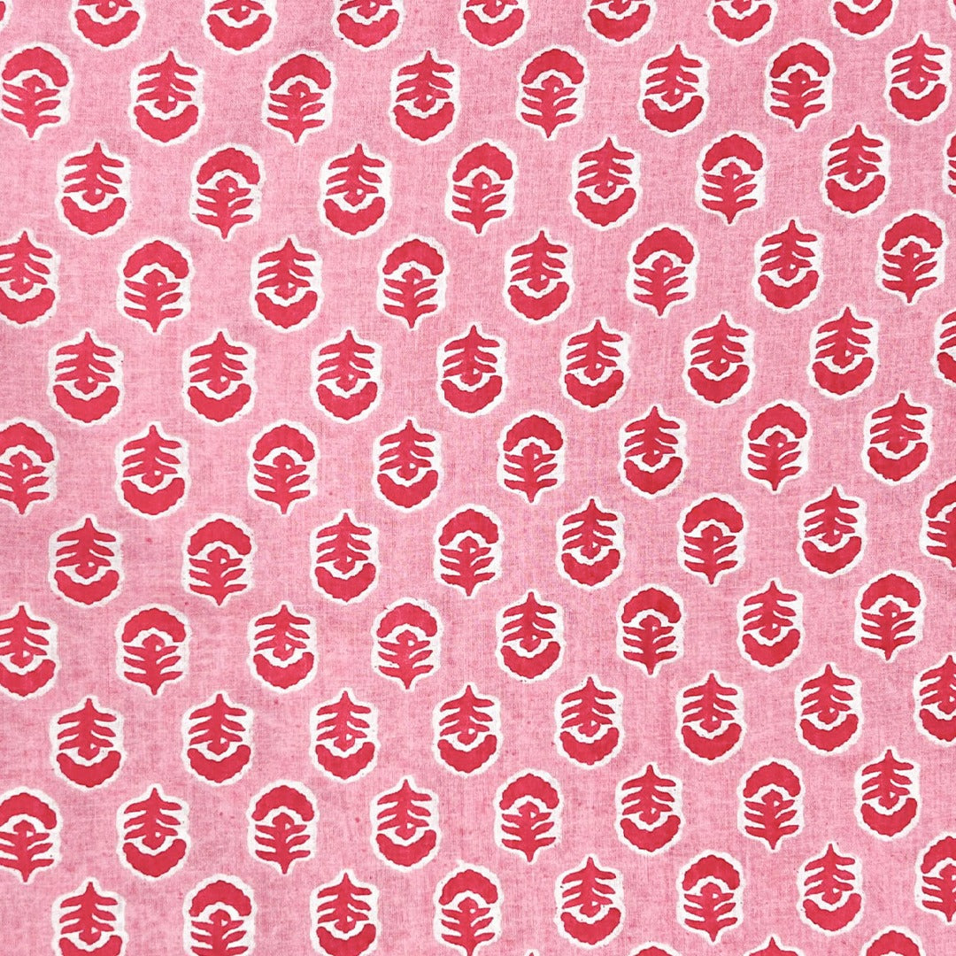 Light Pink Floral Printed Cotton Fabric