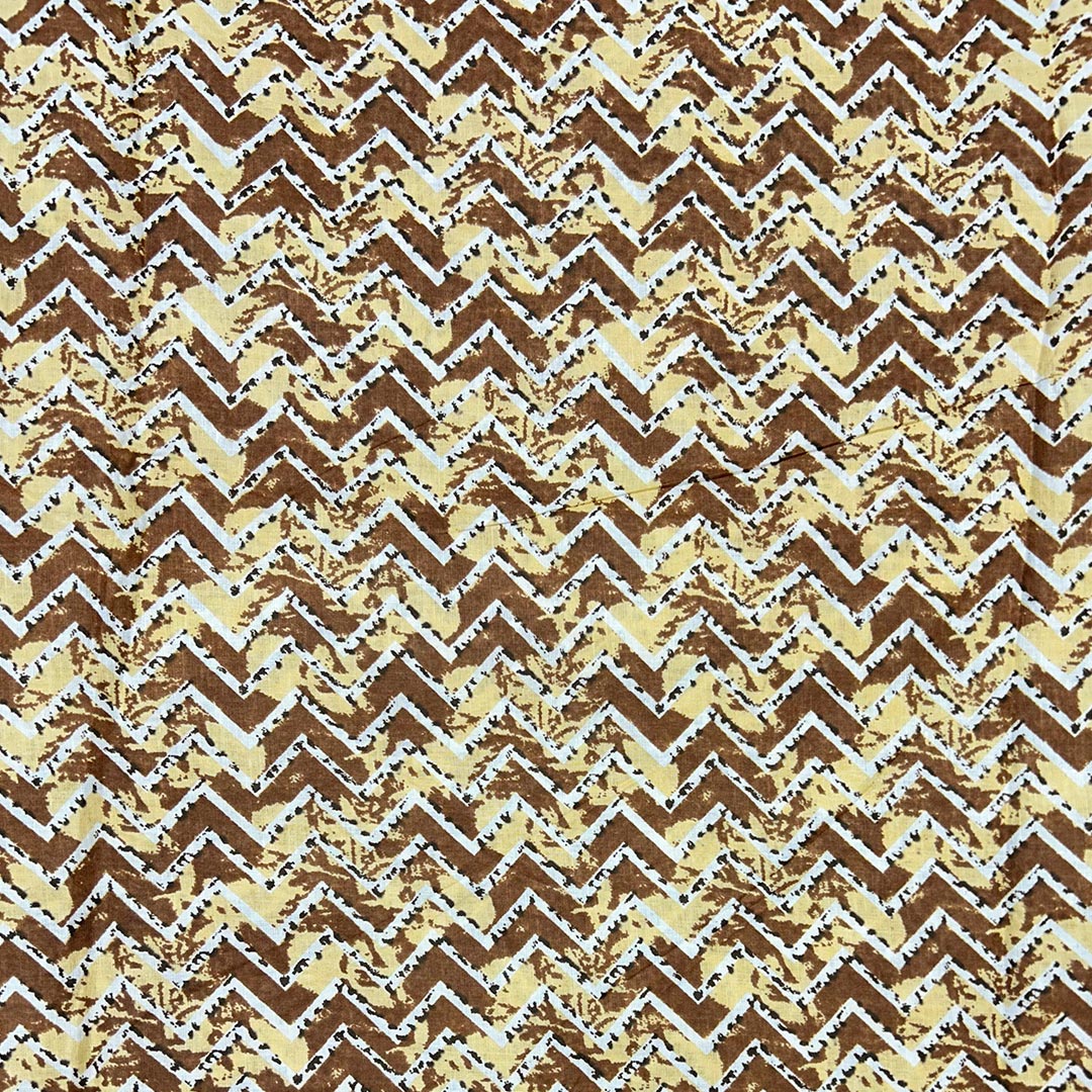 Multicolor Chevron Printed Cotton Fabric