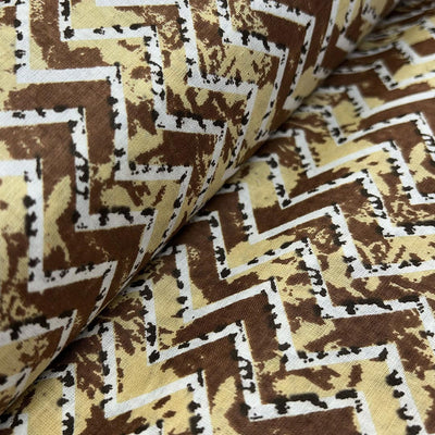 Multicolor Chevron Printed Cotton Fabric
