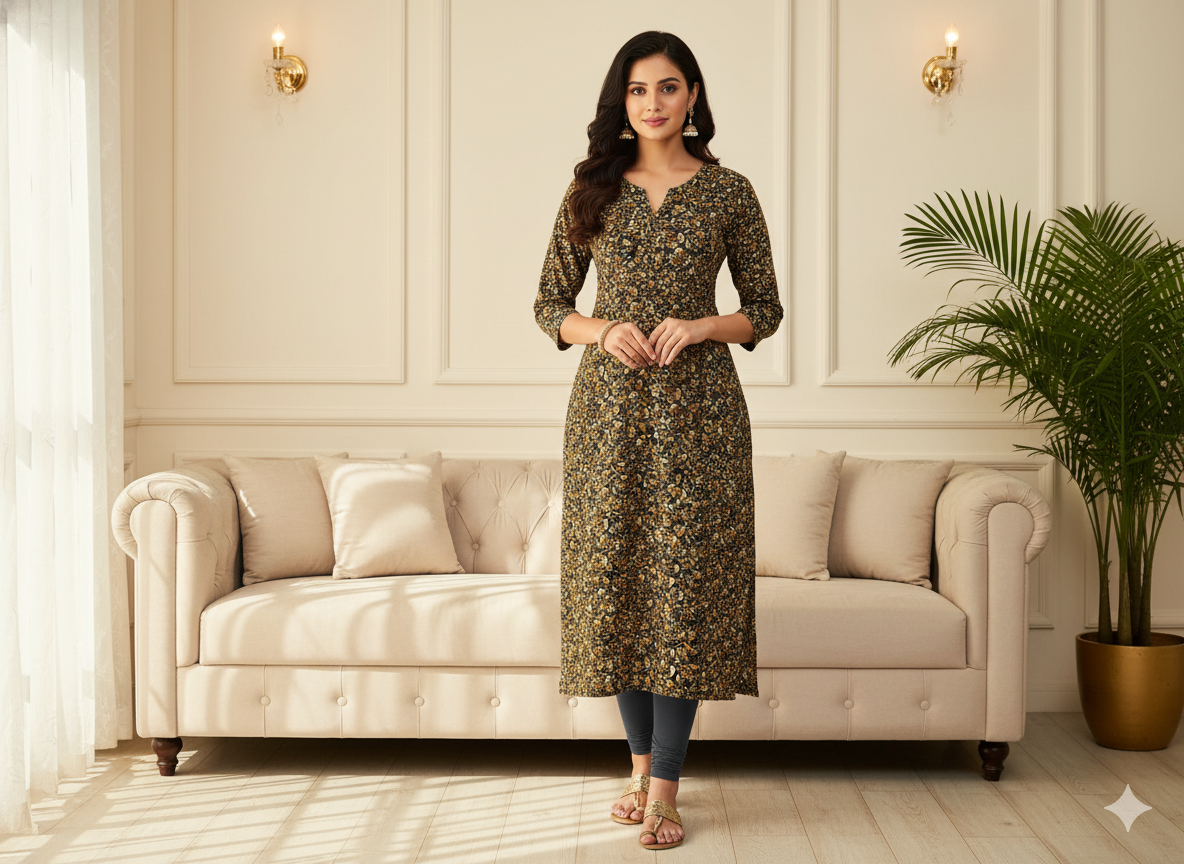 Black Floral Digitally Printed Butter Crepe Fabric