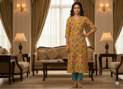 Multicolour Floral Digitally Printed Butter Crepe Fabric