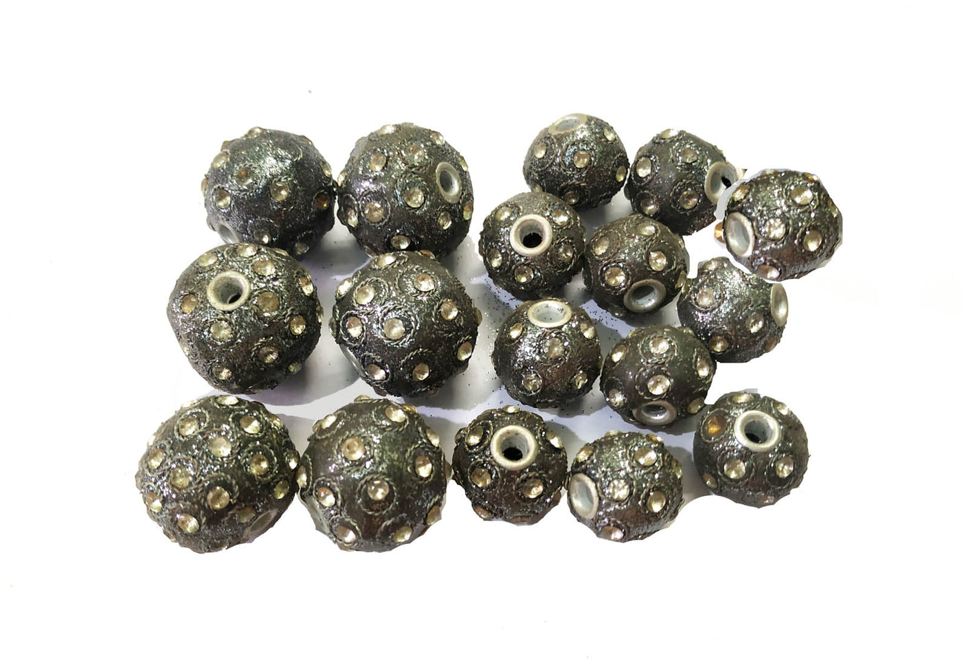 Gray Shimmering Lac Beads