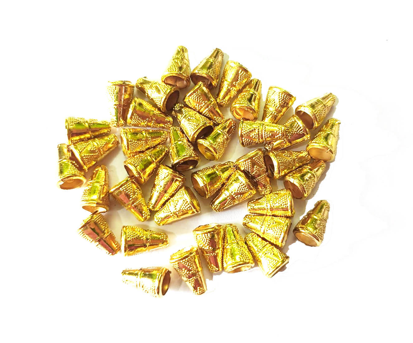 Golden Acrylic Cone Beads Caps