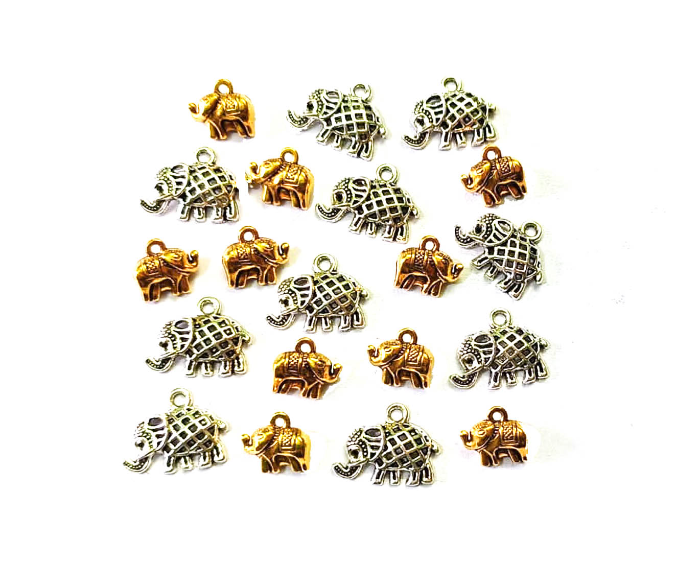 Golden & Silver Elephant Charms