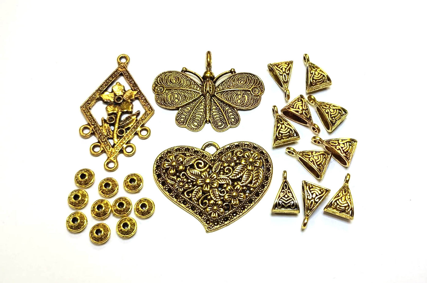 Antique Golden Pendants Charms & Beads Combo