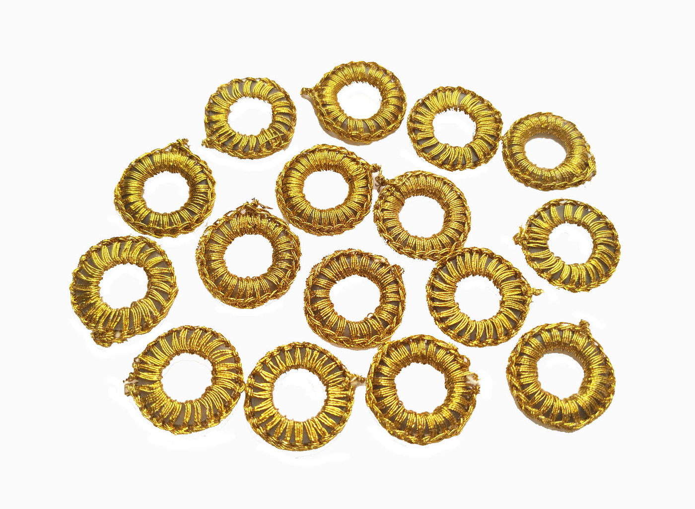 Gold Zari Thread Crochet Rings