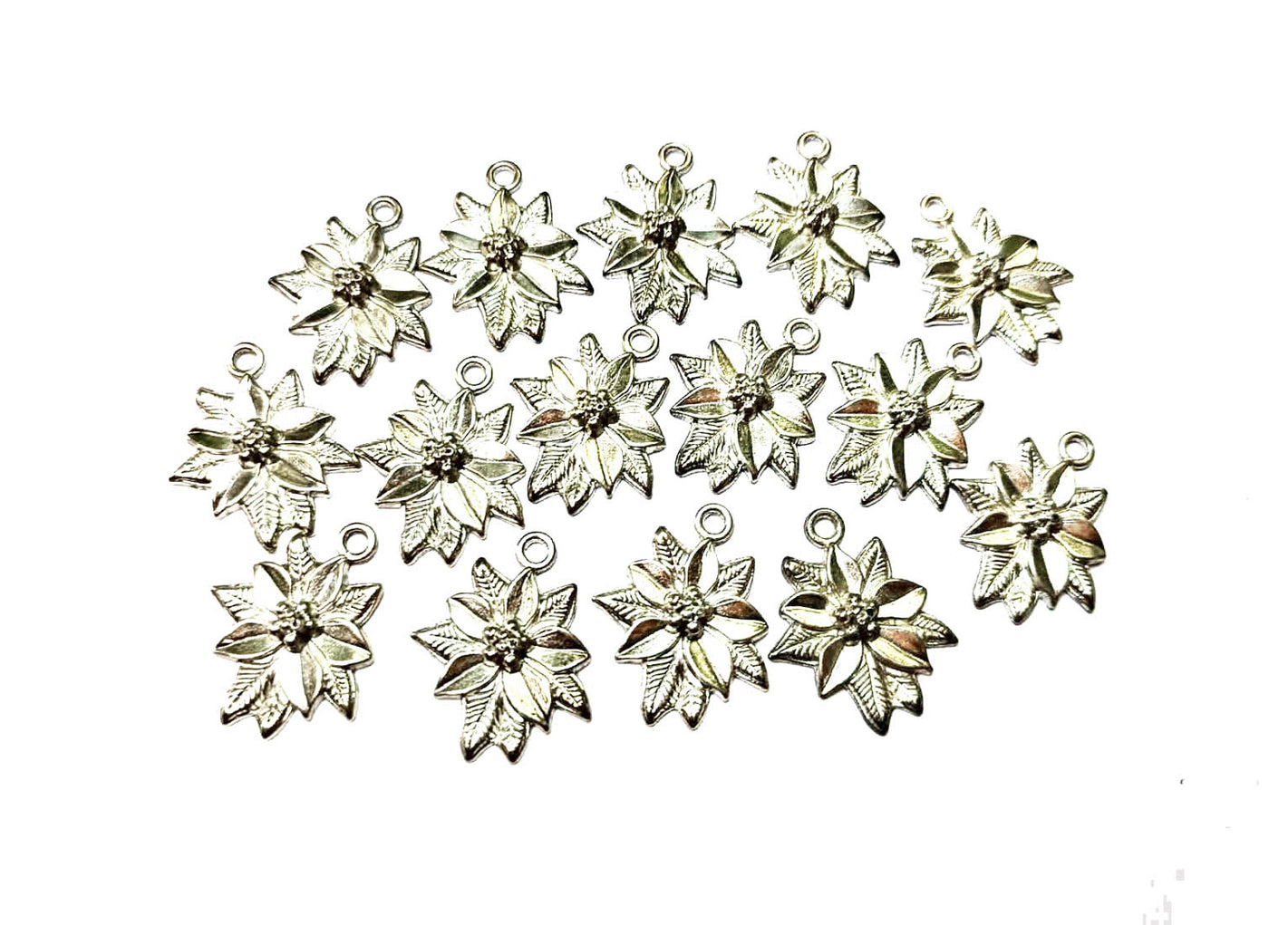 Silver German Silver Flower Charms