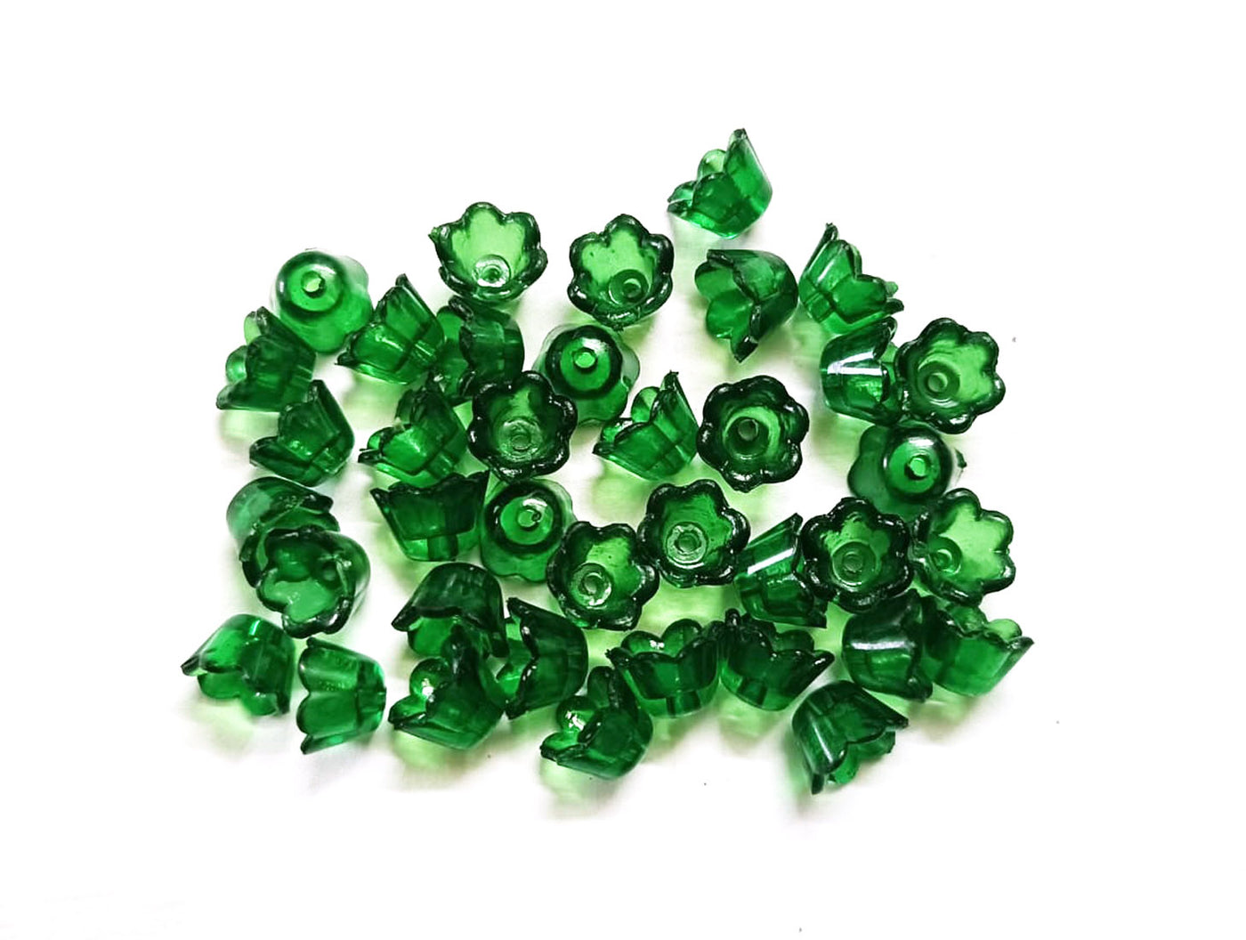 Green Acrylic Beads Caps