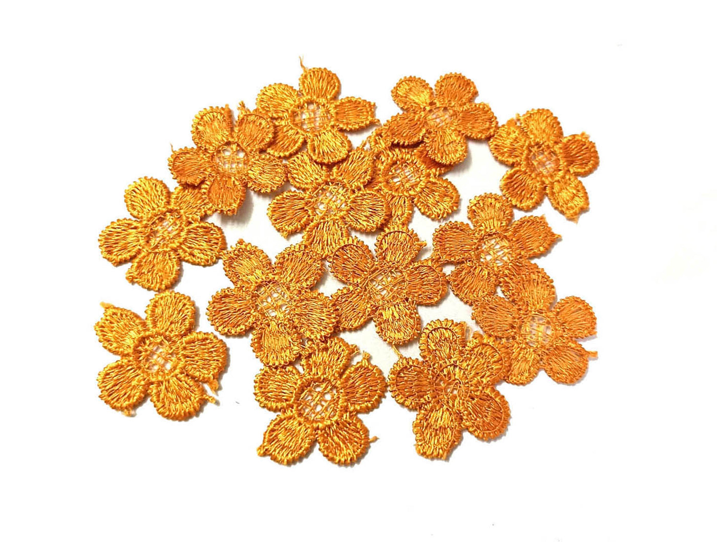 Golden Brown Cotton Flower Patches