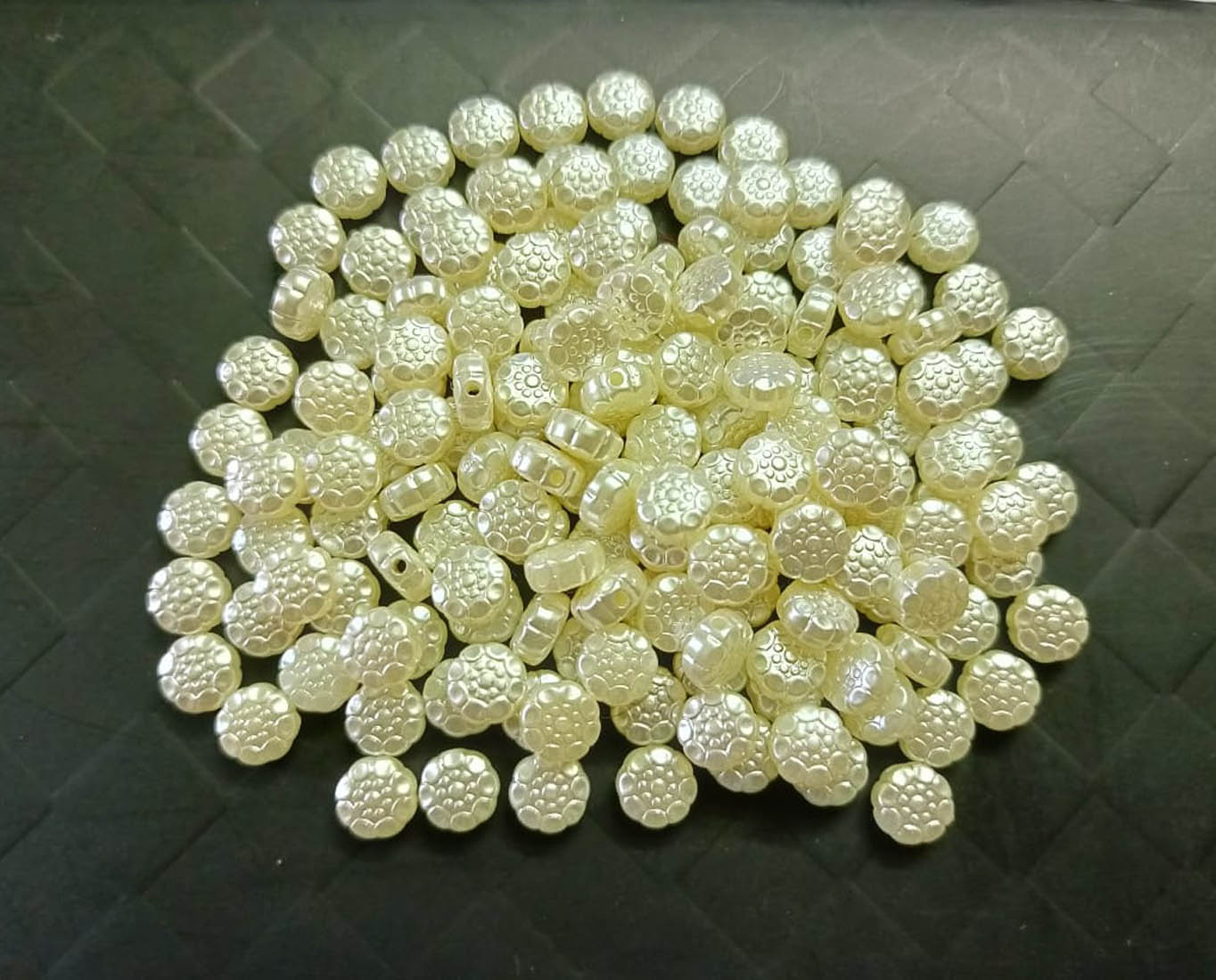 Pearl White Abstract Fancy Beads