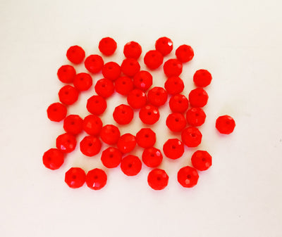 Red Circular Opaque Beads