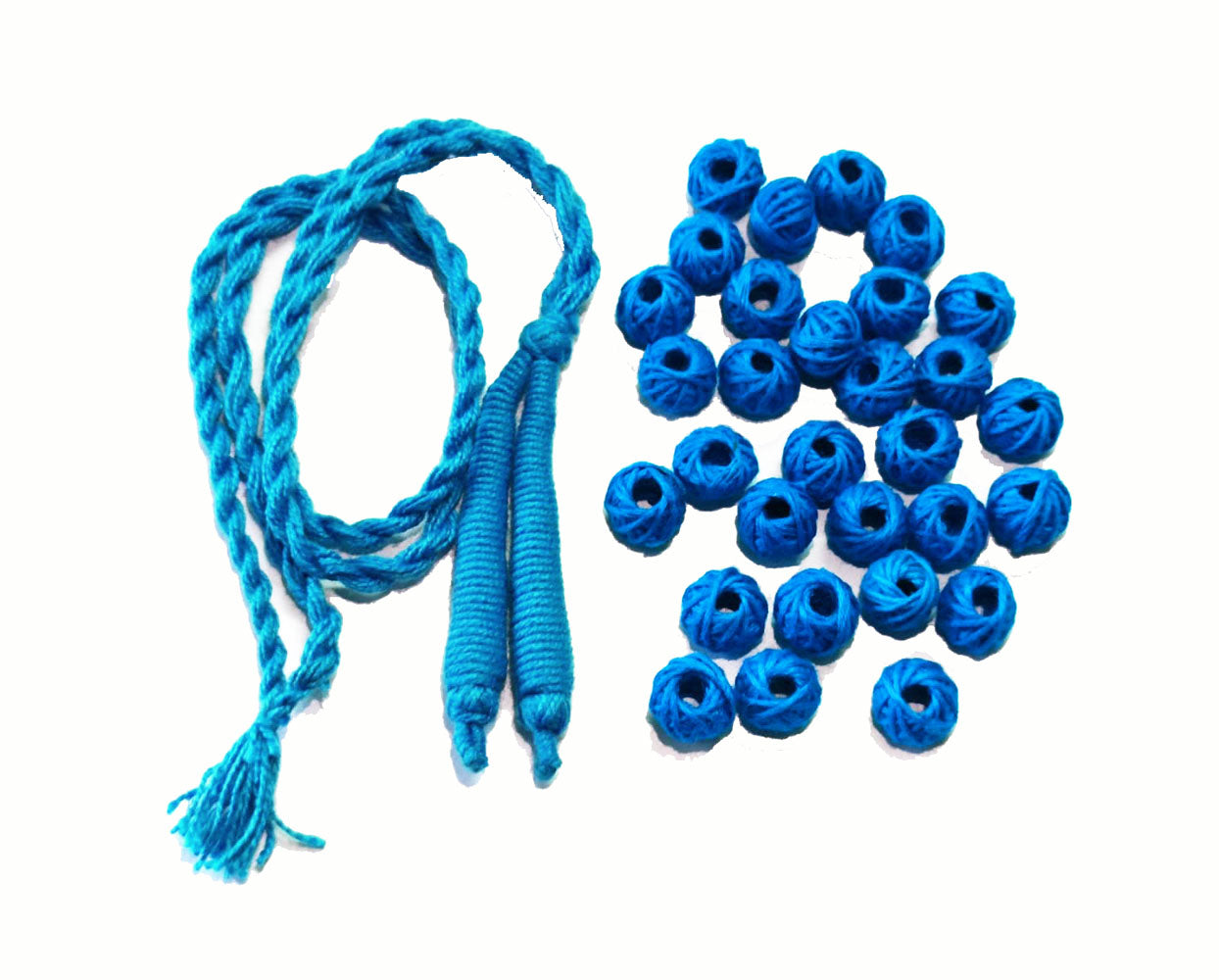 Blue Cotton Dori And Thread Beads Combo