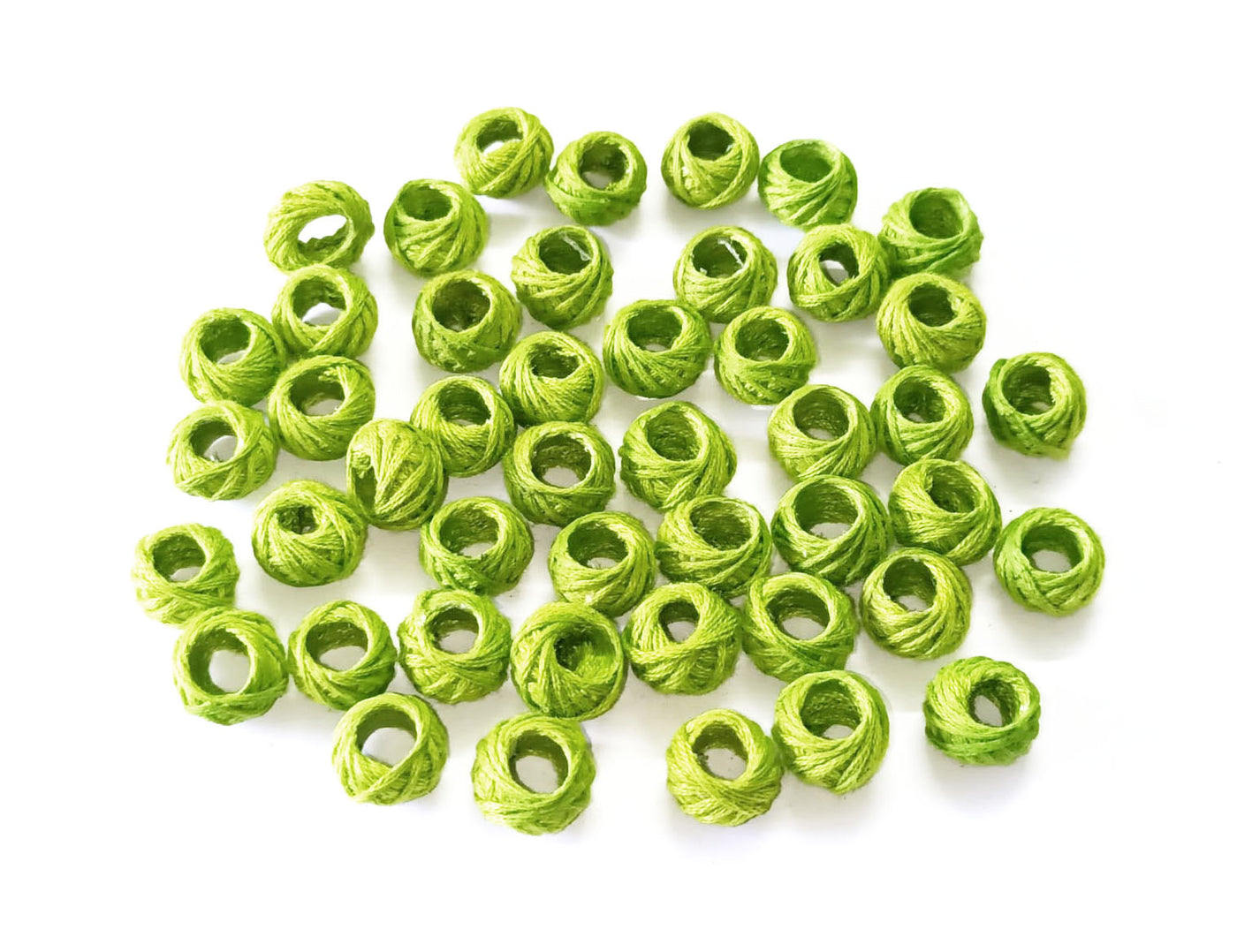 Light Green Cotton Thread Beads